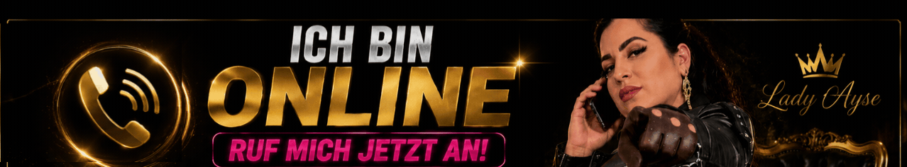 Dominante Frau im schwarzen Leder zeigt auf dich und telefoniert ? ruf Lady Ayse sofort an Hotline